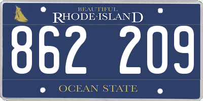 RI license plate 862209