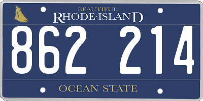 RI license plate 862214
