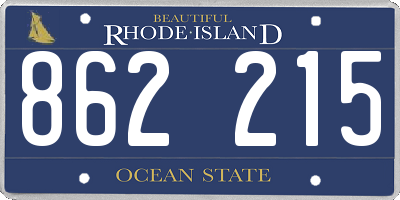 RI license plate 862215