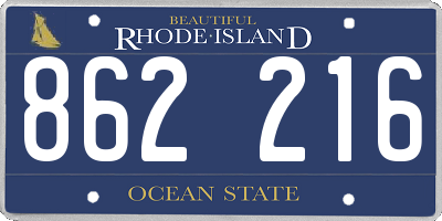RI license plate 862216