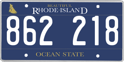 RI license plate 862218