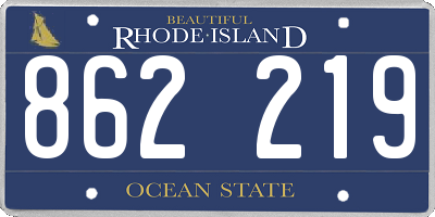 RI license plate 862219
