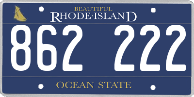 RI license plate 862222