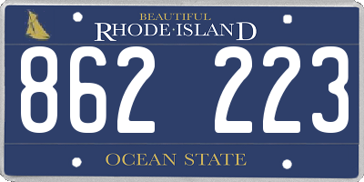 RI license plate 862223