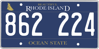 RI license plate 862224