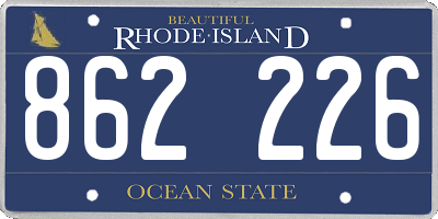 RI license plate 862226