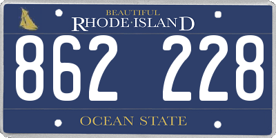 RI license plate 862228
