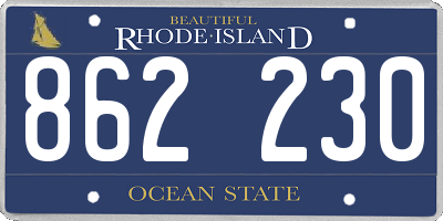 RI license plate 862230