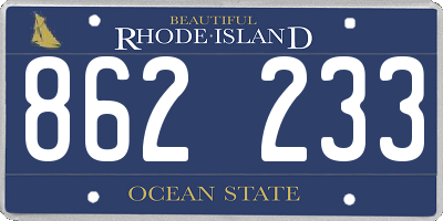 RI license plate 862233