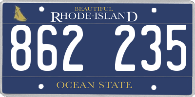 RI license plate 862235