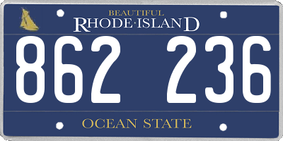 RI license plate 862236