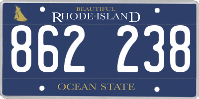 RI license plate 862238