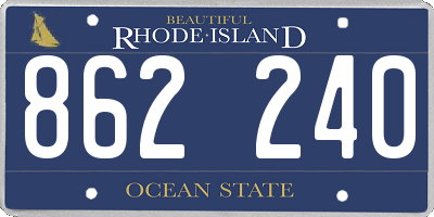 RI license plate 862240
