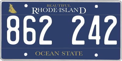 RI license plate 862242