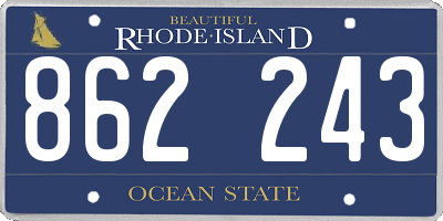 RI license plate 862243