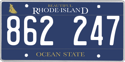 RI license plate 862247