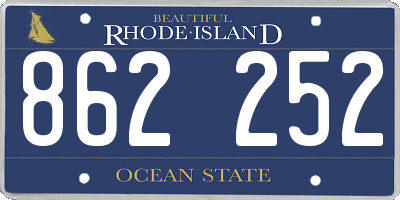 RI license plate 862252