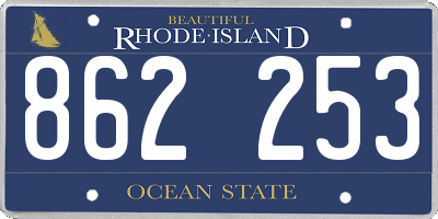 RI license plate 862253