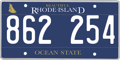 RI license plate 862254