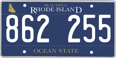 RI license plate 862255