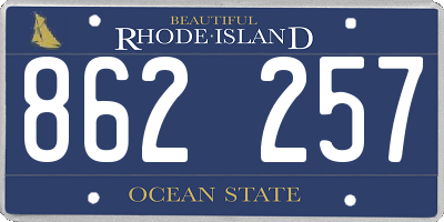 RI license plate 862257