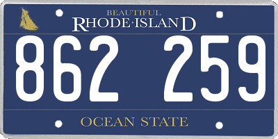 RI license plate 862259