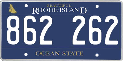 RI license plate 862262