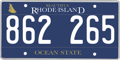 RI license plate 862265