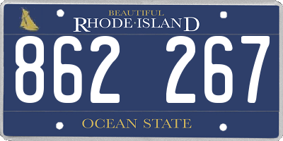 RI license plate 862267
