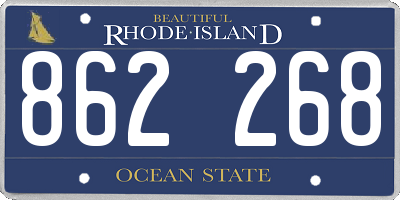 RI license plate 862268