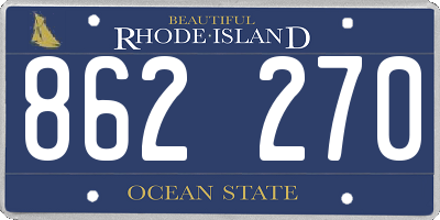RI license plate 862270