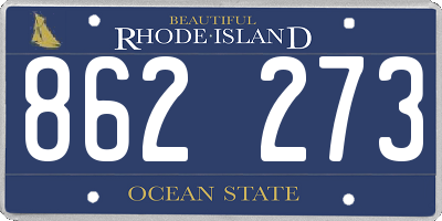 RI license plate 862273