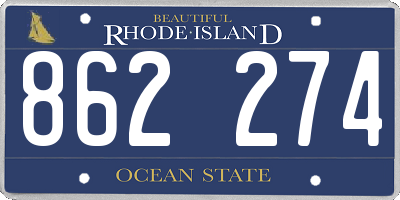 RI license plate 862274