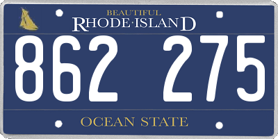RI license plate 862275