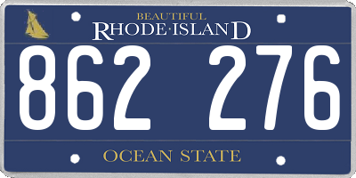 RI license plate 862276