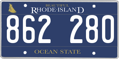 RI license plate 862280