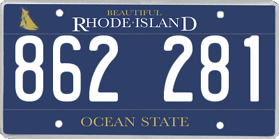 RI license plate 862281