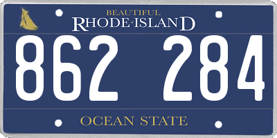 RI license plate 862284