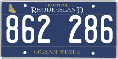 RI license plate 862286