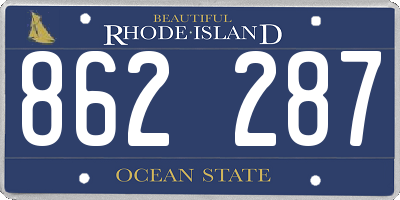 RI license plate 862287