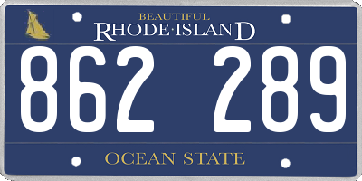 RI license plate 862289