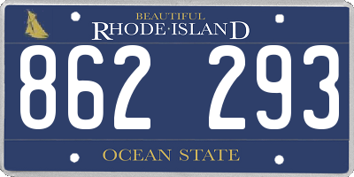 RI license plate 862293