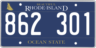 RI license plate 862301