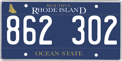 RI license plate 862302