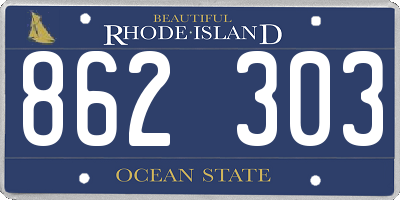 RI license plate 862303