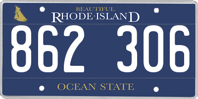 RI license plate 862306