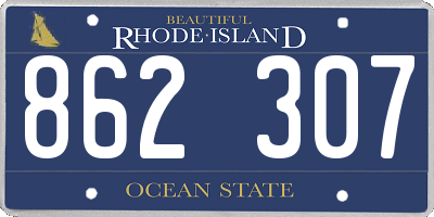 RI license plate 862307