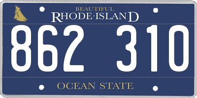 RI license plate 862310