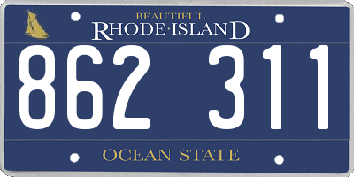RI license plate 862311