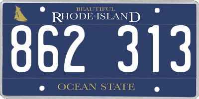 RI license plate 862313
